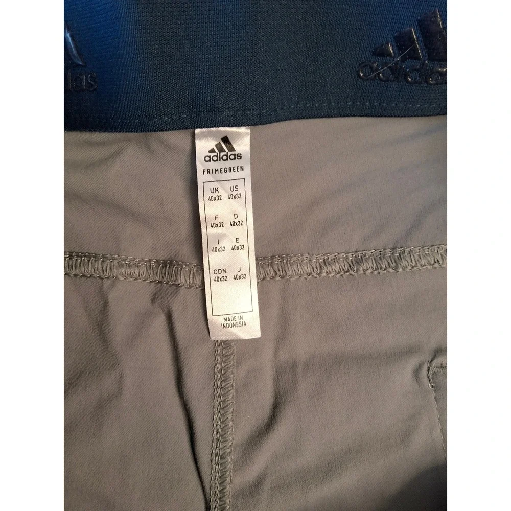 Adidas Primegreen Mens Golf Pants Grey 40x32 Five Pocket Performance Trousers